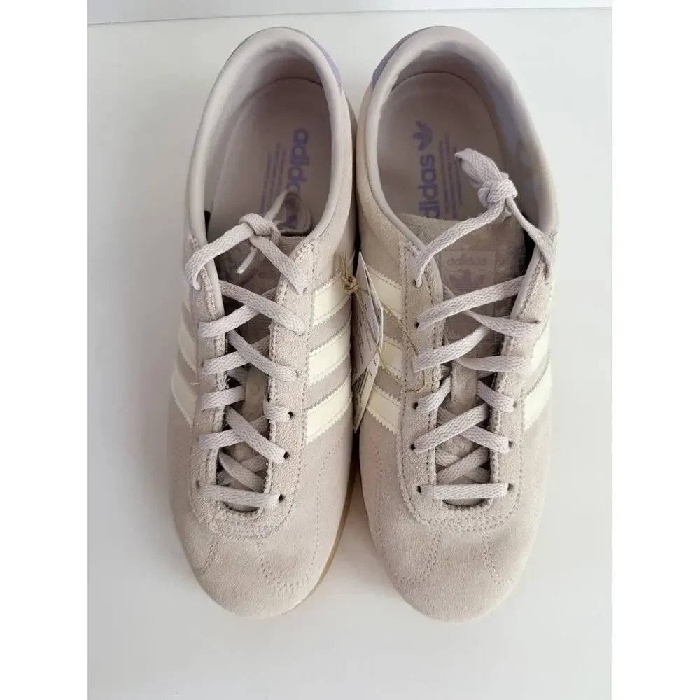 adidas Gazelle Lo Pro Suede Low Top Lace Up Sneakers White/Purple US 9W